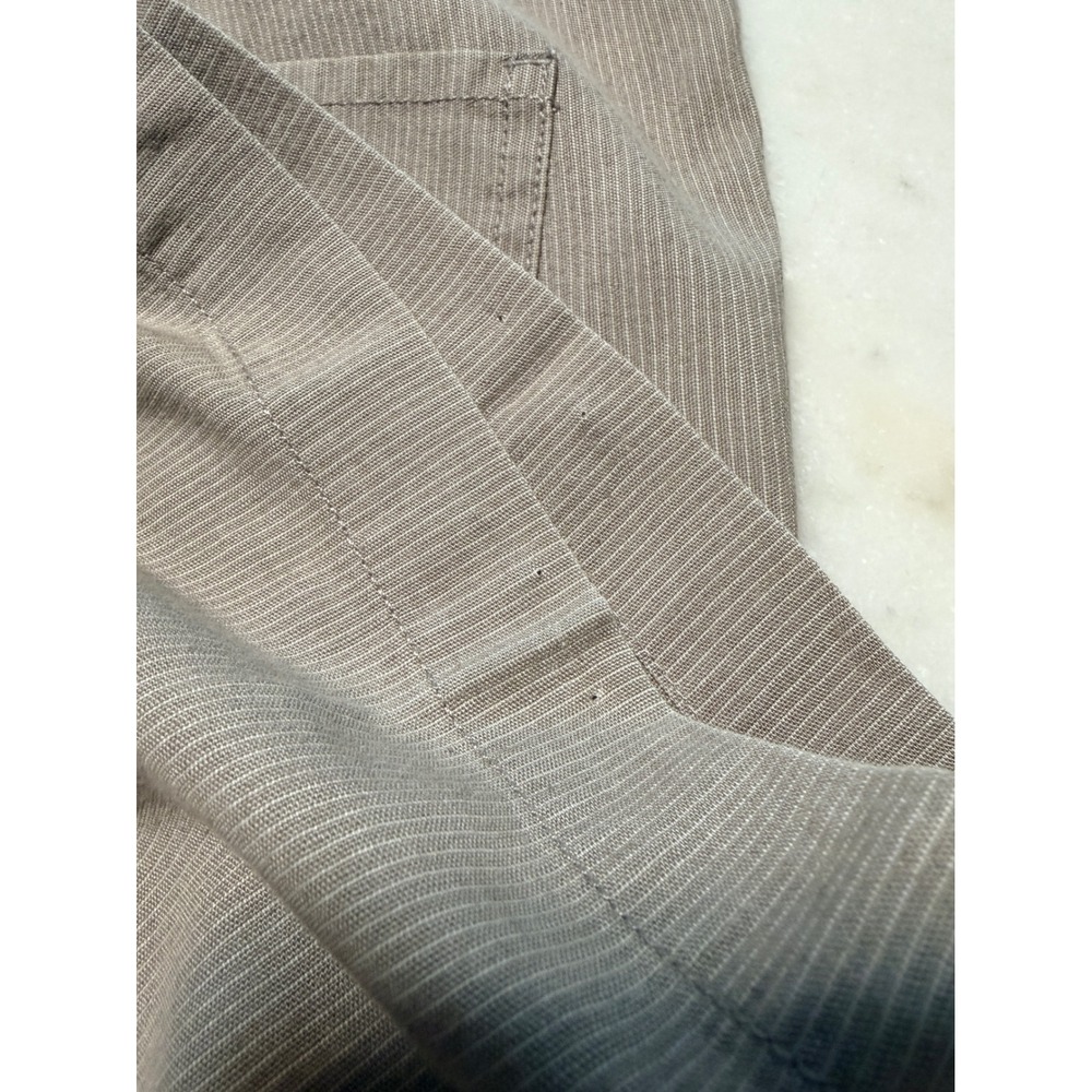 Armani Exchange Mens Pinstripe Utility Carpenter Shorts Tan Linen Blend 31 - Picture 9 of 11
